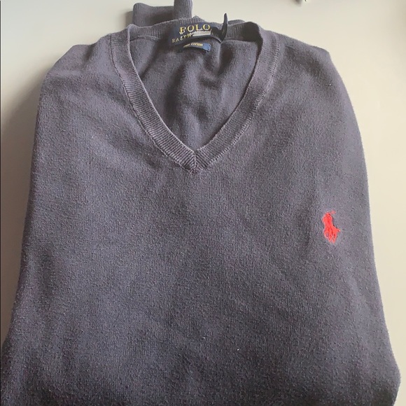 Polo Ralph Lauren Pima Cotton Vneck Sweater - Picture 2 of 2